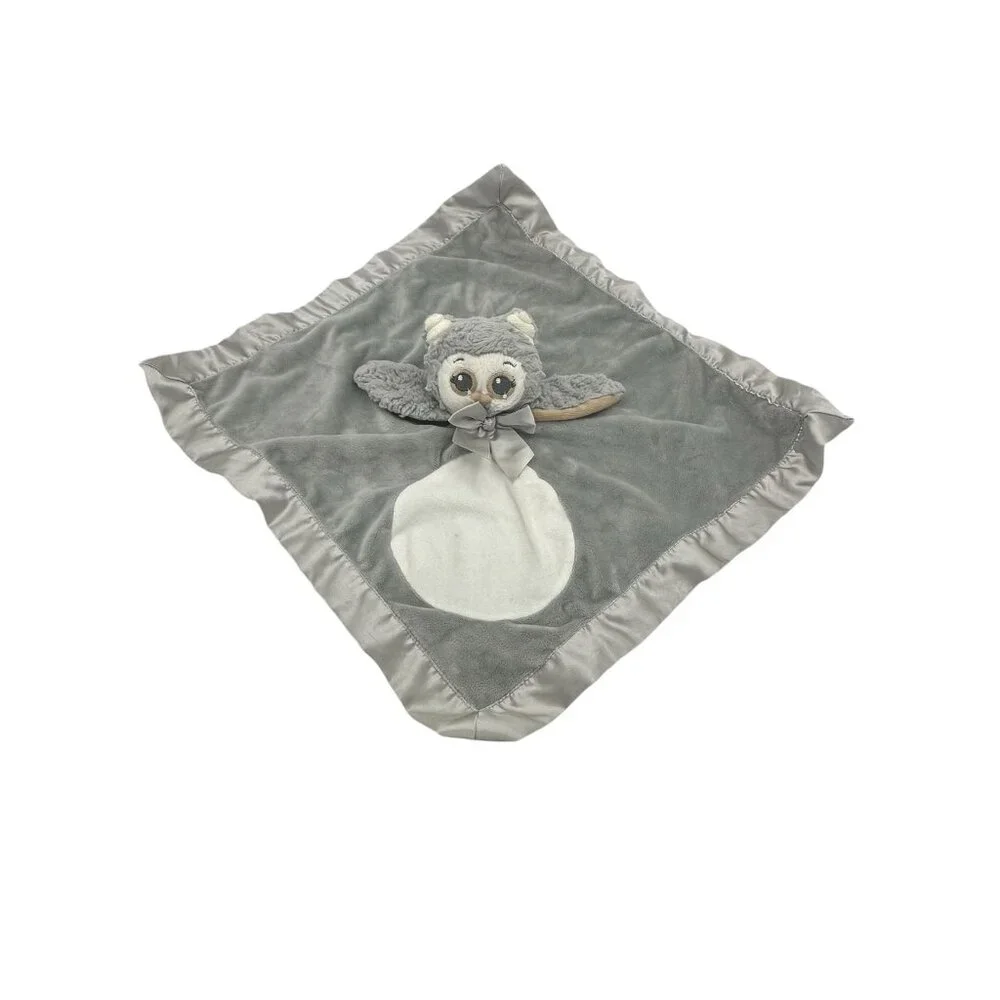 Bearington Baby‎ Collection Owl Lovey Security Blanket Soother Satin Trim